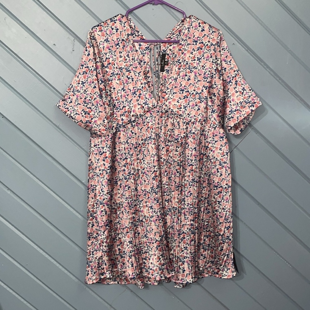 Lulu's Blush Pink Floral Print Mini Dress - Picture 10 of 11